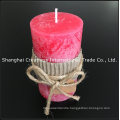 Sweet-Smelling Rustic Style Red Color Vanilla Flavor Scented Block Candle Wholesale